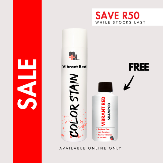 Vibrant Red Color Stain 250ml + Vibrant Red Shampoo 50ml (FREE)