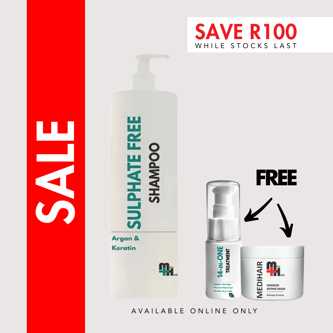 Sulphate Free Shampoo 1lt + 14-in-One Leave In Treatment 50ml(FREE) + Damage Repair Mask 50g(FREE)