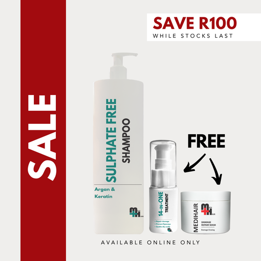 Sulphate Free Shampoo 1lt + 14-in-One Treatment 50ml (FREE) + Damage Repair Mask 50g (FREE)